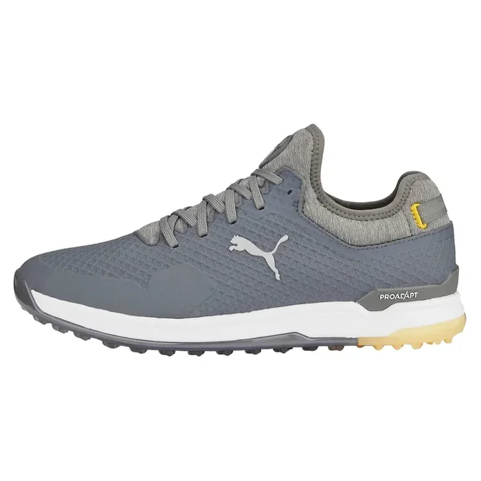 PUMA PROADAPT Alphacat Spikeless Golf Shoes Quiet Shade/Silver/Yellow Sizzle – 23 Men