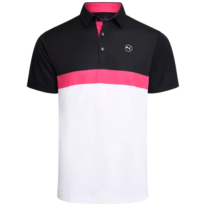 Puma Pure Colorblock Polo Shirt – White Glow/Black
