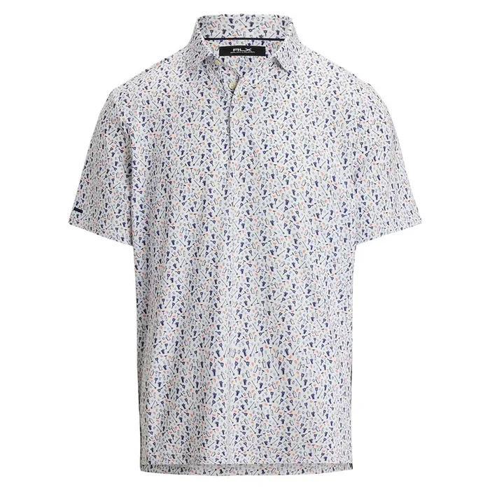 Ralph Lauren Classic Fit Shortsleeve Lightweight Airflow Performance Golf Polo Refined Navy Mixology Print – SP25 Men