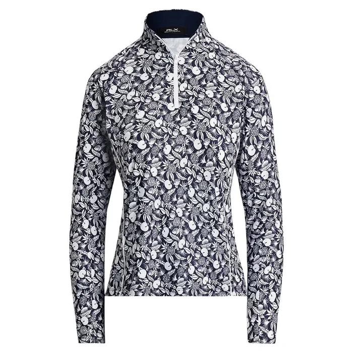 Ralph Lauren Longsleeve Lightweight Airflow 1/2 Zip Mockneck Golf Pullover Cheeky Pineapple – SP25 Women