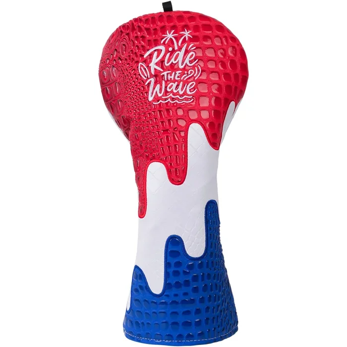 Red& White&Blue Crocodile Leather Golf Head Cover Set
