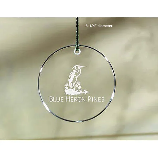 Round Polished Glass Golf Ornament