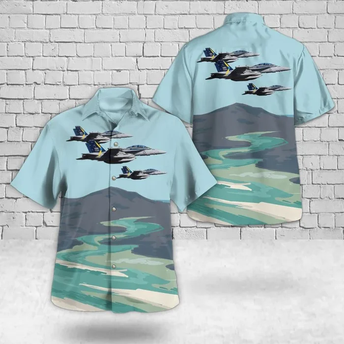 Royal Australian Air Force No. 6 Squadron, No. 82 Wing, Boeing E/A-18G Growler Hawaiian Shirt – Fanshubus.com