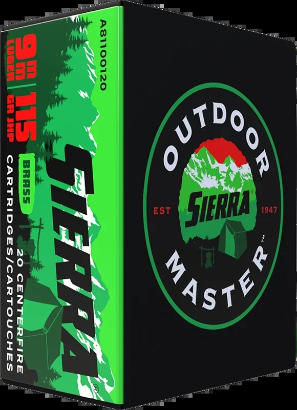 Sierra Bullets Outdoor Master 9mm Luger 115gr JHP 20 Box