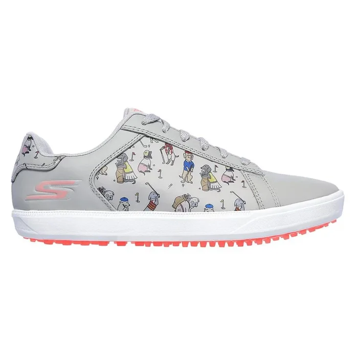 Skechers Go Golf Drive – Dogs At Play Spikeless Golf Shoes Gray/Pink – 20 Women