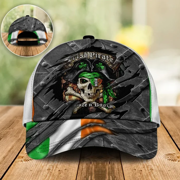 Skull Irish Pirate Scratch Style – Classic Cap – Fanshubus.com