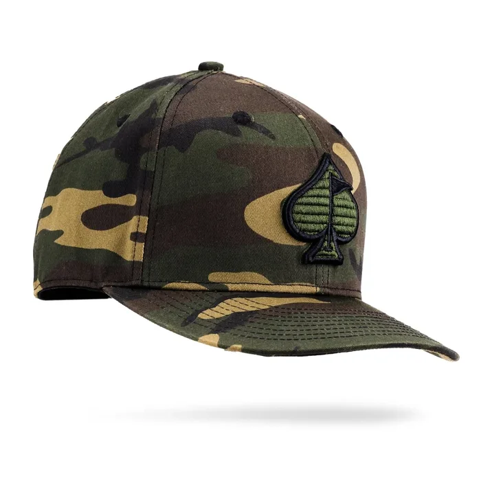 Snapback Spade Hat – Green Camo