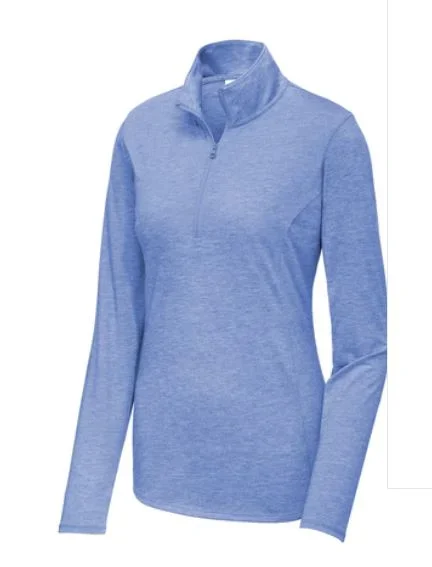Sport-Tek Ladies Posicharge Tri-Blend Wicking 1/4-Zip Pullover