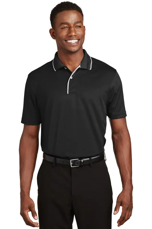 Sport-Tek Men’s Dri-Mesh Polo with Tipped Collar and Piping