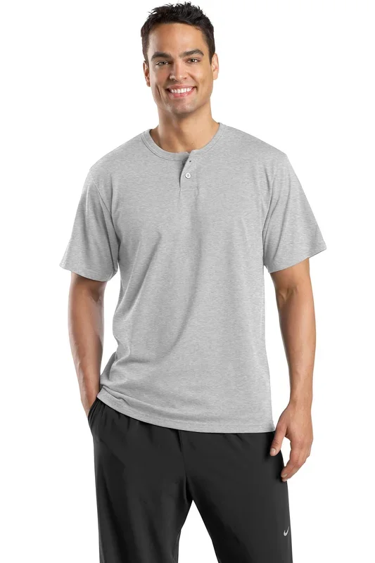 Sport-Tek Men’s Short Sleeve Henley. T210