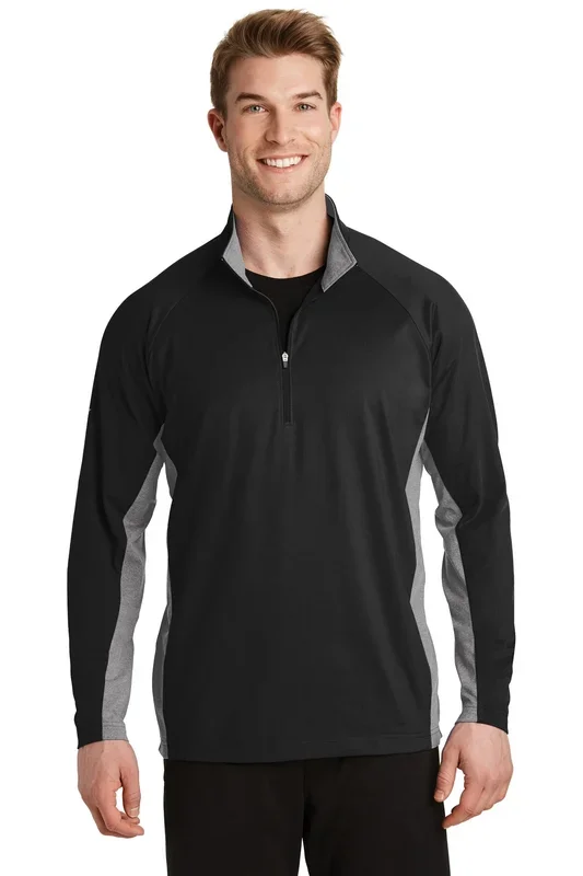 Sport-Tek Men’s Sport-Wick Stretch Contrast 1/2-Zip Pullover