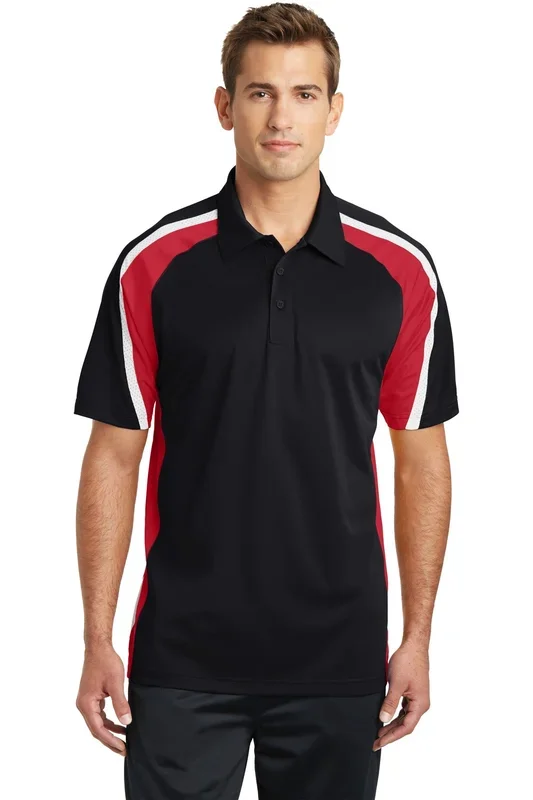 Sport-Tek Men’s Tricolor Micropique Sport-Wick Polo