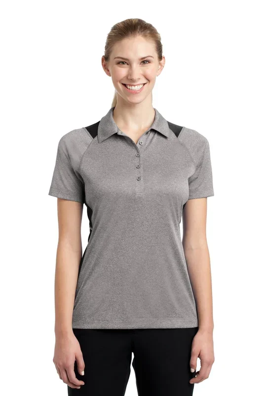 Sport-Tek Women’s Heather Colorblock Contender Polo. LST665
