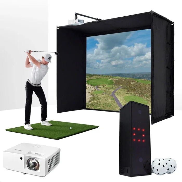 Square Golf with PlayBetter SimStudio™ BYO (Build Your Own) Package – Custom Home Golf Simulator Studio Builder with Impact Screen, Enclosure, Optional Mats, Projector & More