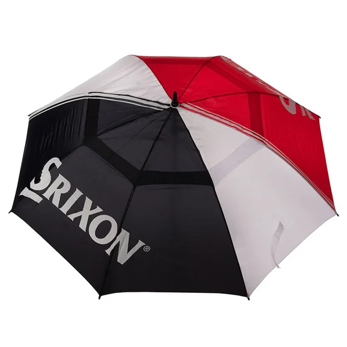 Srixon 62″ Double Canopy Umbrella – Black/White/Red