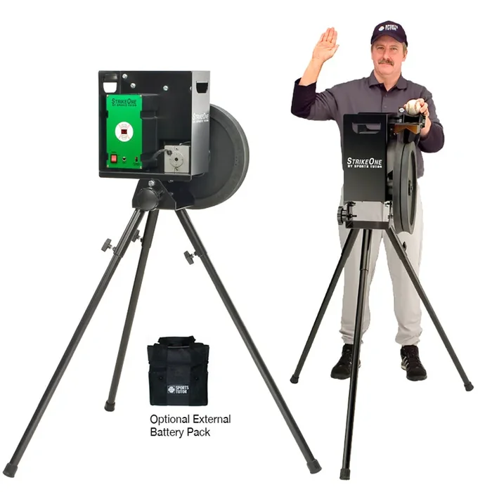 Strike One AC Or DC One Wheel Baseball Batting Machine