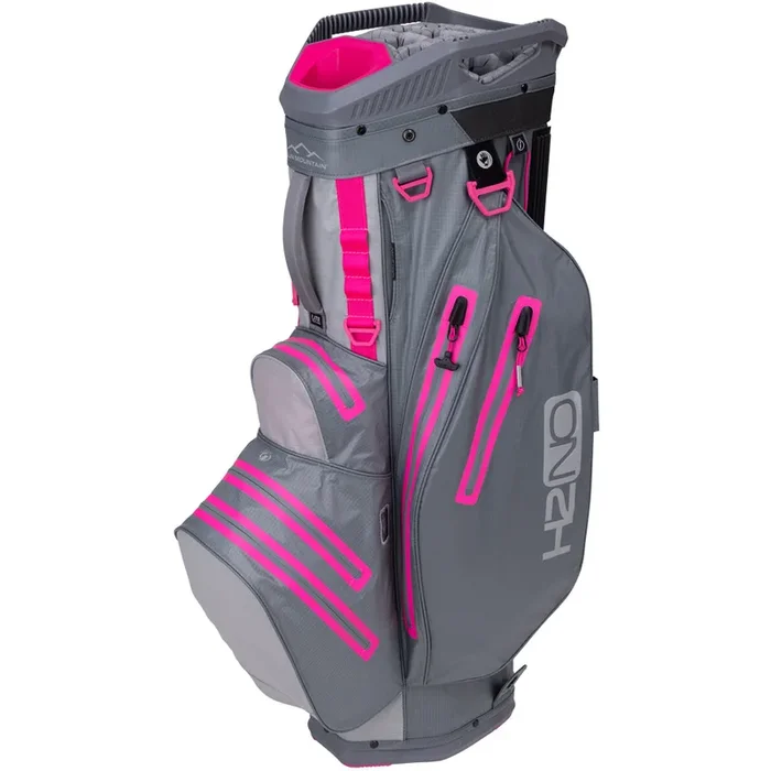 Sun Mountain H2NO Lite Waterproof Cart Bag – Nickel/Cadet/Hot Pink
