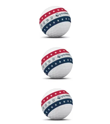 TaylorMade 2025 Tour Response Red White Blue Stripe 3 Pack