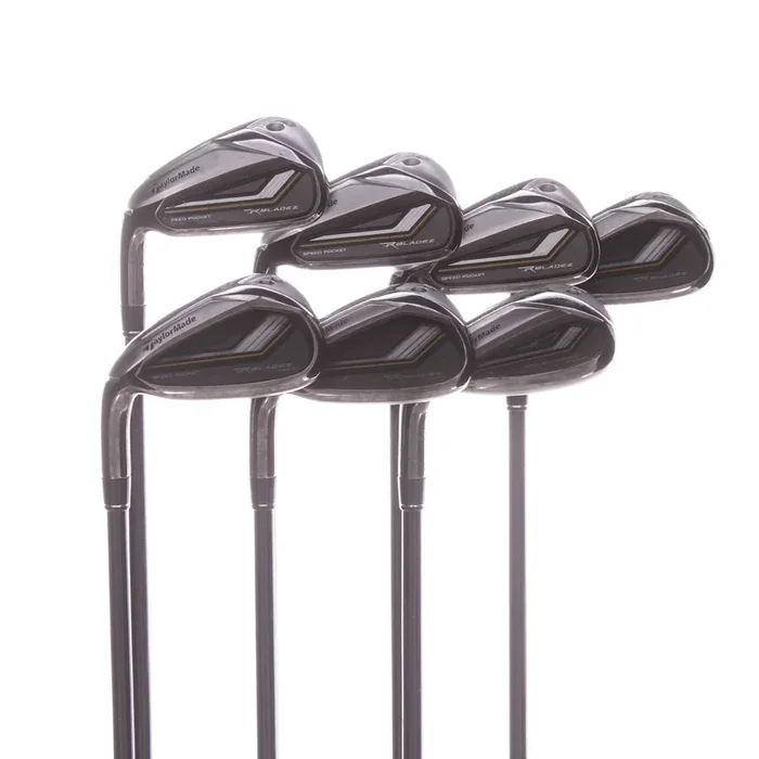 TaylorMade Rbladez Max Graphite Mens Left Hand Irons 5-SW Senior – Matrix Ozik Program 55