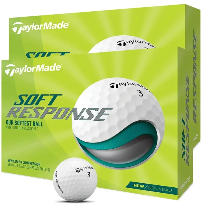 TaylorMade Soft Response Golf Balls – White – Double Dozen