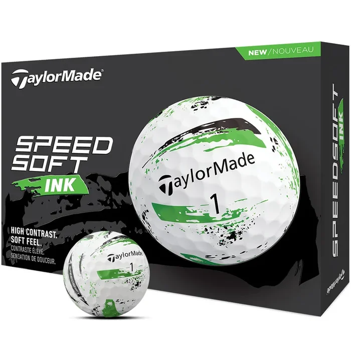 TaylorMade SpeedSoft Golf Balls – Ink Green – 12 Pack