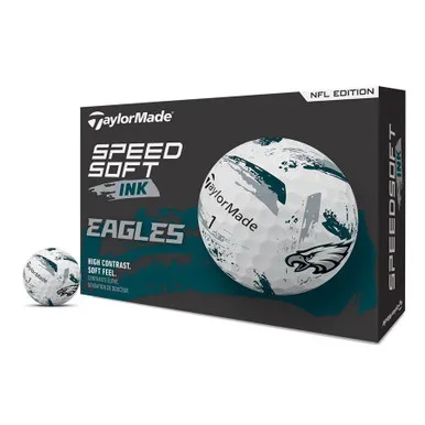 TaylorMade SpeedSoft NFL Philadelphia Eagles Ink Golf Balls – Dozen