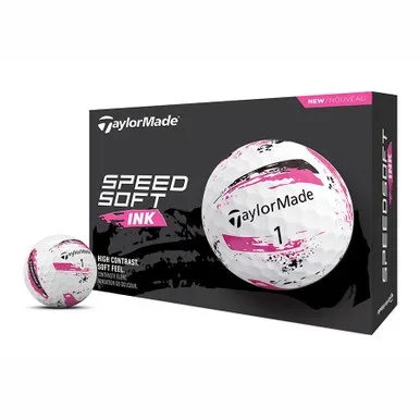TaylorMade SpeedSoft Pink Ink Golf Balls – Dozen