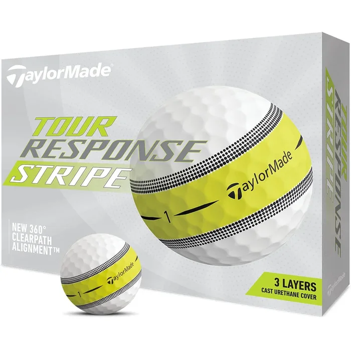 TaylorMade Tour Response Golf Balls – Stripe – 12 Pack