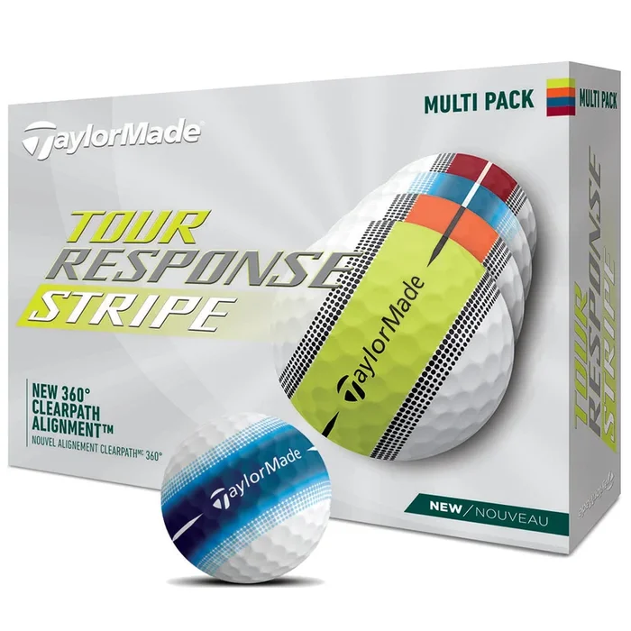 TaylorMade Tour Response Golf Balls – Stripe Multi – 12 Pack