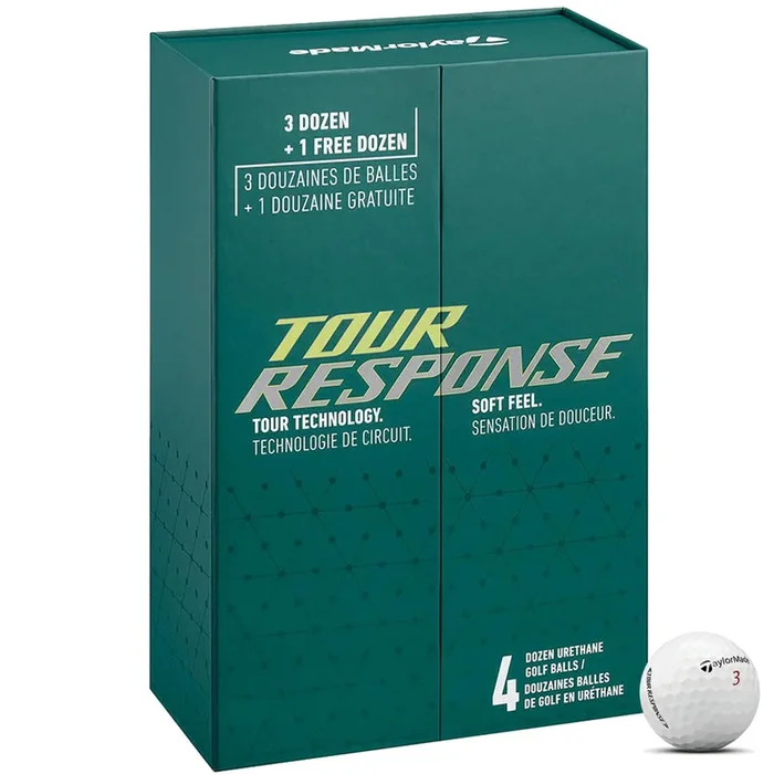 TaylorMade Tour Response Golf Balls – White – 4 for 3 Dozen