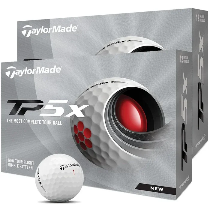 TaylorMade TP5x Golf Balls – White – Double Dozen
