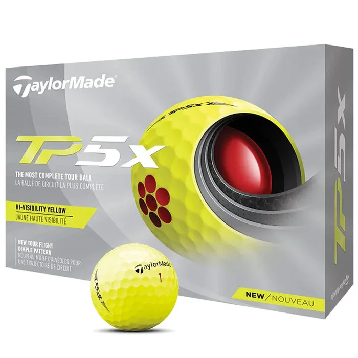 TaylorMade TP5x Yellow Golf Balls – 12 pack