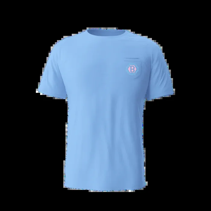 Tiki Hex B Pocket Tee (Sky Blue)