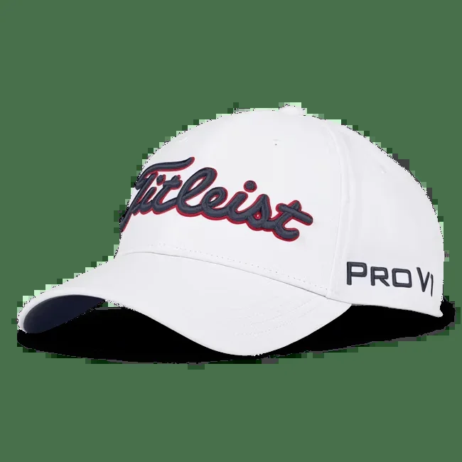 Titleist 2025 Tour Performance Cap – White/Navy/Red