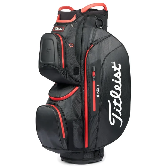 Titleist Cart 15 StaDry Waterproof Cart Bag – Black/Black/Red