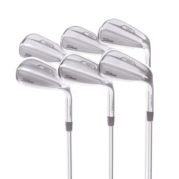 Titleist T100S 2021 Model Steel Men’s Right Hand Irons 6-GW 2* Flat Regular – AMT Black R300