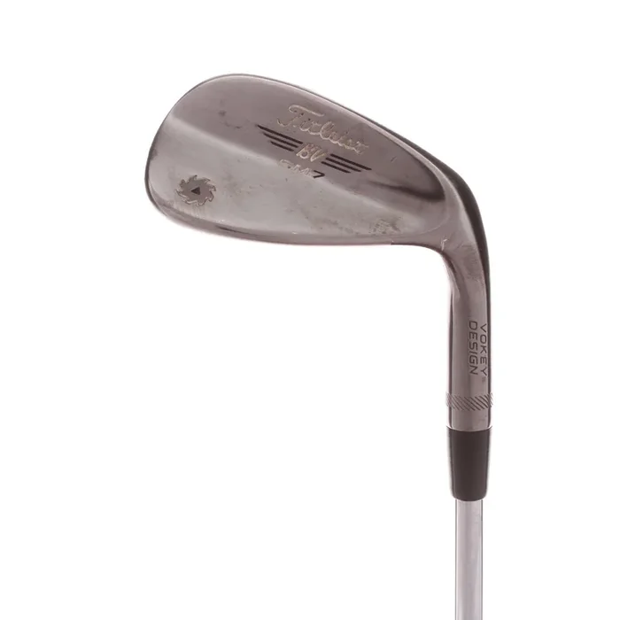 Titleist Vokey SM7 Brushed Steel F-Grind Steel Mens Right Hand Sand Wedge 54 Degree 14 Bounce Stiff – Dynamic Gold Amt White