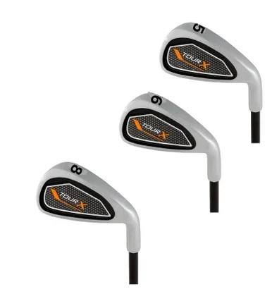 Tour X Three Irons Bundle for Ages 12-14 (kids 54-62″ tall) Orange