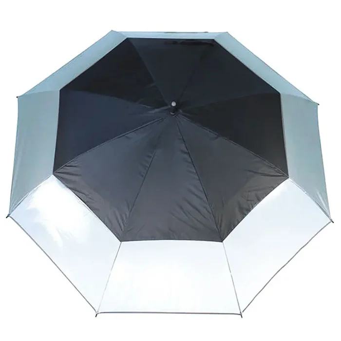 TourDri Clear Panel UV Coated Umbrella – Storm Grey/Jet Black