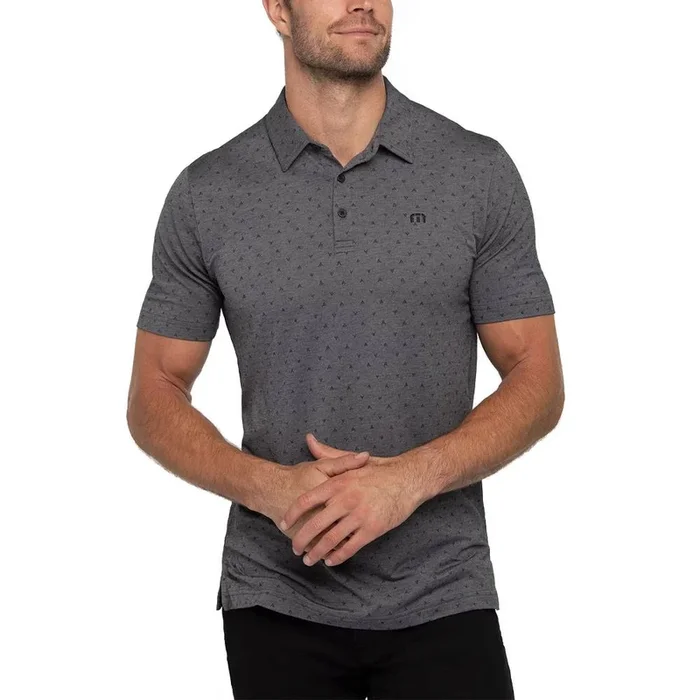 TravisMathew Change Of Address Golf Polo Heather Dark Gray – 23 Men