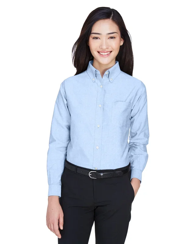 UltraClub Ladies’ Classic Wrinkle-Resistant Long-Sleeve Oxford