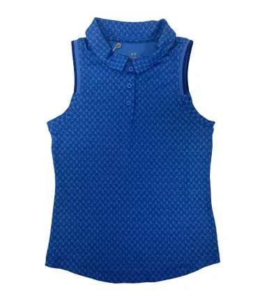 Under Armour Balloons Playoff Girls Sleeveless Golf Polo Royal