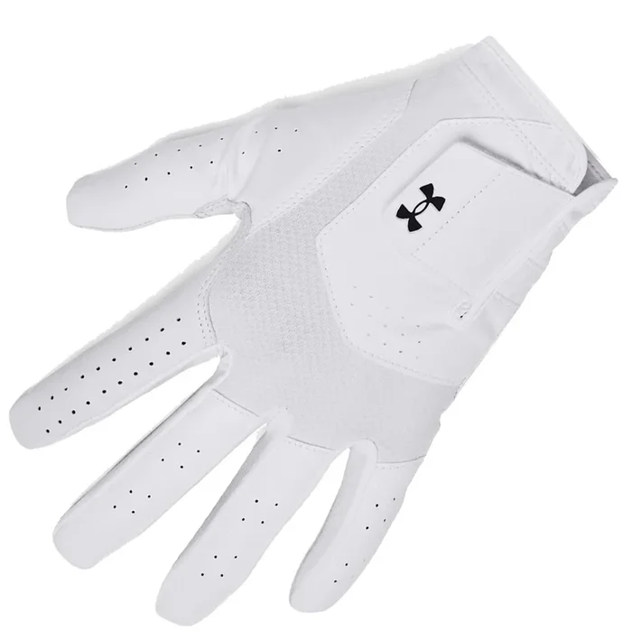 Under Armour Iso-Chill Leather Golf Glove – White/Black