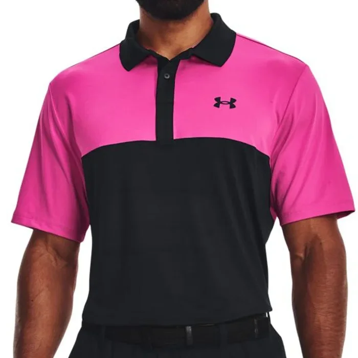 Under Armour Performance 3.0 Colour Block Polo Shirt – Black/Rebel Pink