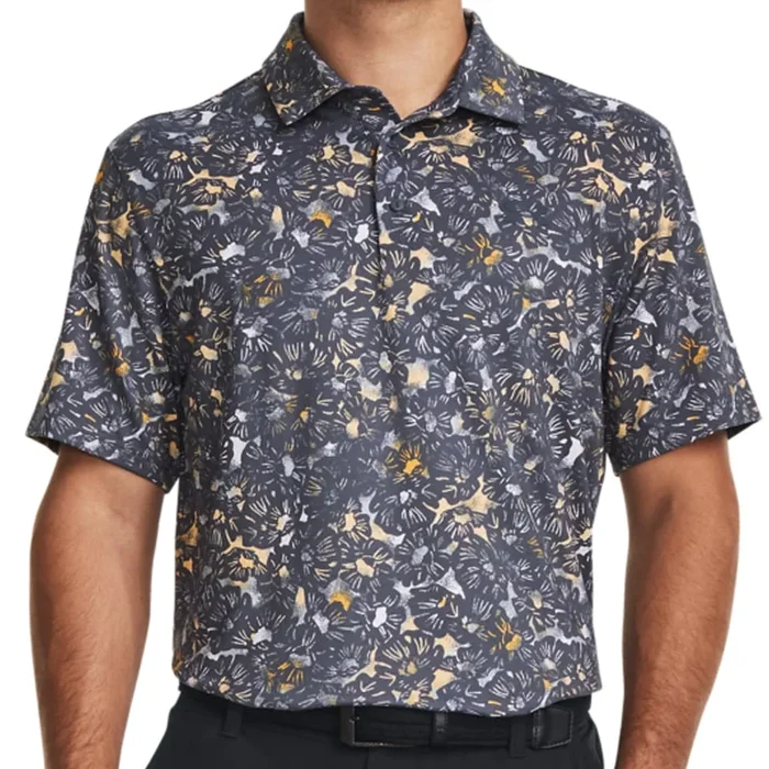 Under Armour Playoff 3.0 Printed Polo Shirt – Downpour Grey/Mesa Yellow