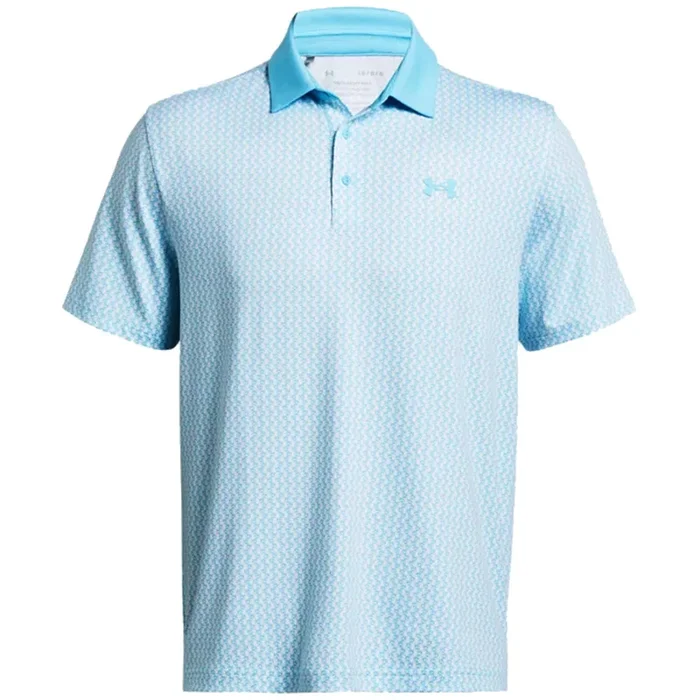 Under Armour Playoff 3.0 Printed Polo Shirt – Sky Blue/White/Sky Blue