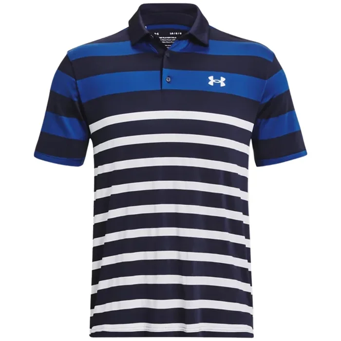 Under Armour Playoff 3.0 Rugby YD Stripe Polo Shirt – Midnight Navy/Blue Mirage/White