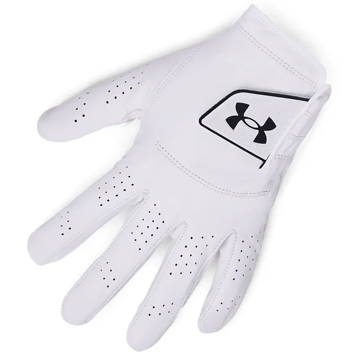 Under Armour Spieth Tour Cabretta Leather Golf Glove – White/Black