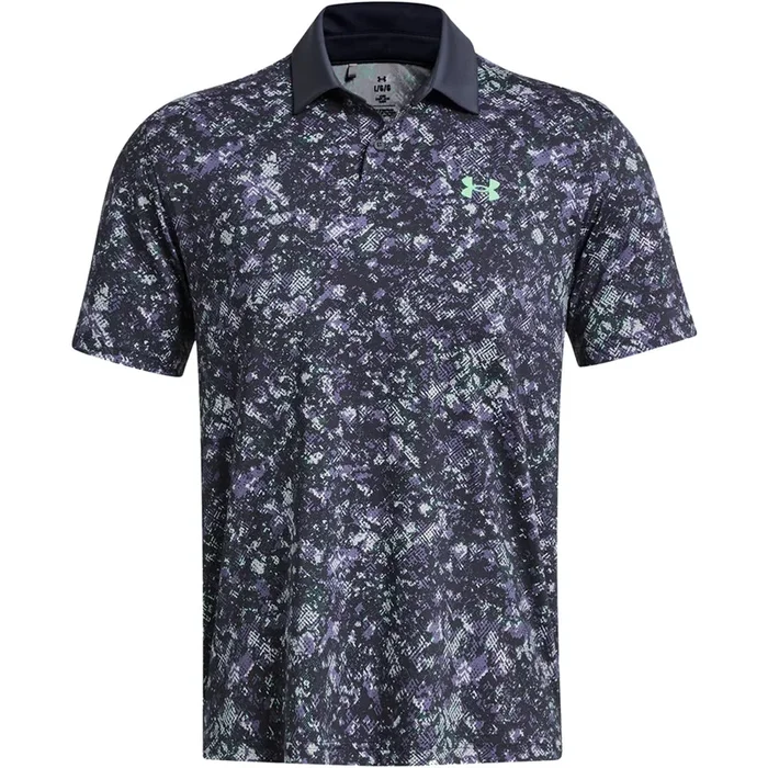 Under Armour T2G Printed Polo Shirt – Downpour Gray/Starlight/Matrix Green