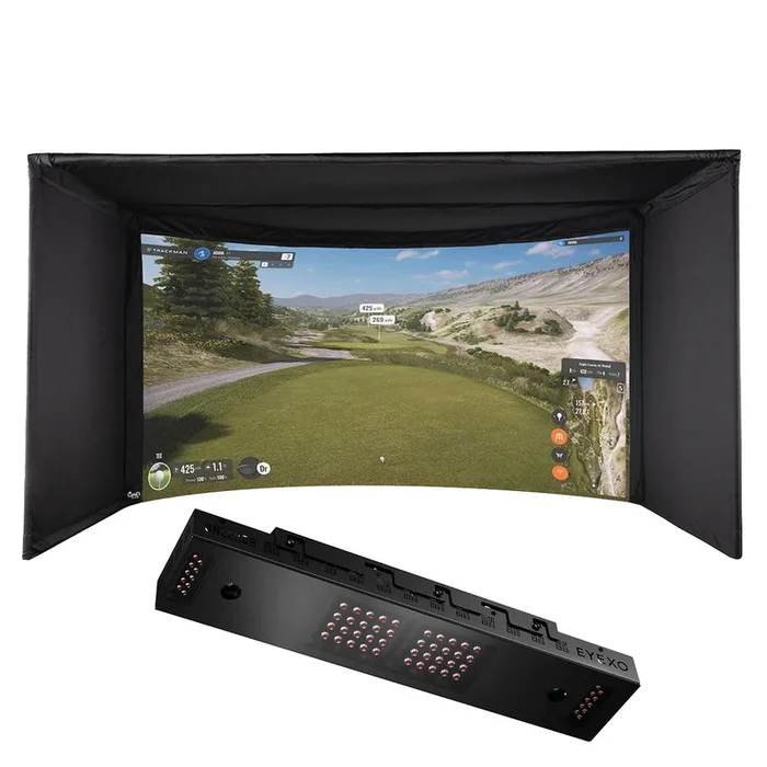 Uneekor EYE XO Front Overhead Launch Monitor with Carl’s Place Curved Enclosure Home Golf Studio Package